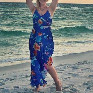 Lulu's floral maxi wrap dress